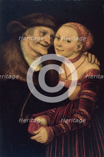 The Unequal Couple. Artist: Cranach, Lucas, the Elder (1472-1553)