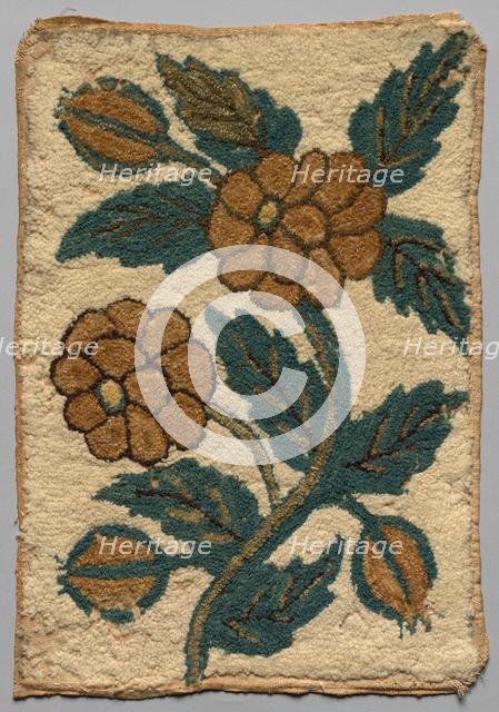 Hooked Panel, 1700s. Creator: Unknown.