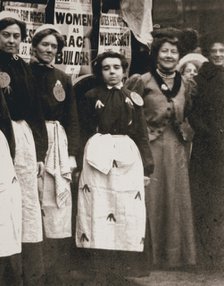 Ada Flatman, British suffragette, at a demonstration she organised in Liverpool, 1909. Artist: Unknown
