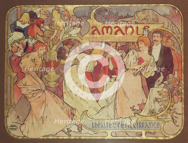 Les Amants, 1895. Creator: Mucha, Alfons Marie (1860-1939).