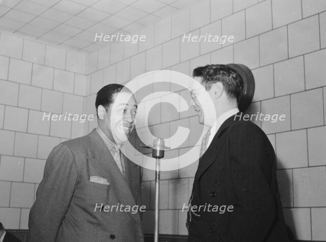 Portrait of Duke Ellington and William P. Gottlieb, WINX, Washington, D.C., c1940. Creator: Delia Potofsky Gottlieb.