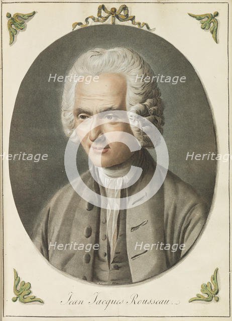 Portrait of Jean-Jacques Rousseau (1712-1778), ca 1775. Creator: Saint-Aubin, Augustin, de (1736-1807).
