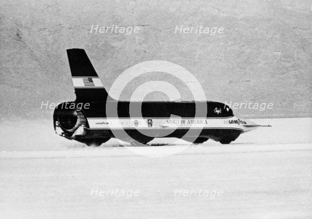 'Spirit of America Sonic I' breaking the Land Speed Record, Bonneville Salt Flats, Utah, USA, 1965. Artist: Unknown