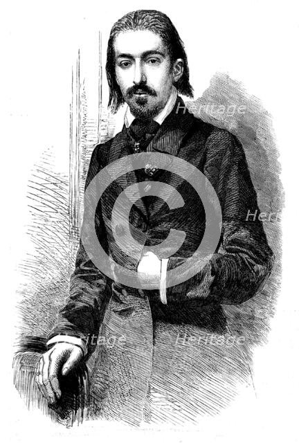 Henri Wieniawski, the Celebrated Violinist at Jullien's Concerts - from a photograph by Mayall, 1858 Creator: Unknown.