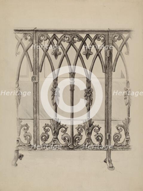 Cast Iron Gate Railing, c. 1936. Creator: Ray Price.