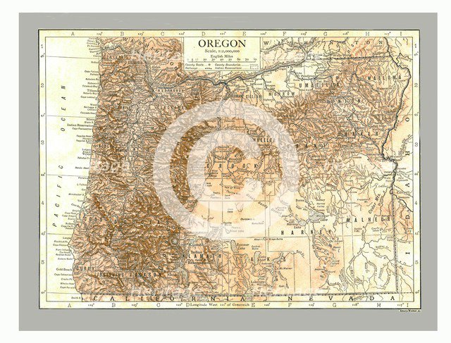 Map of Oregon, c1910. Creator: Emery Walker Ltd.