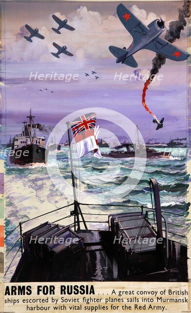 'Arms for Russia', British poster, World War II, c1941-c1945.  Creator: Frederick Donald Blake.
