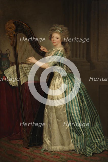 Self-Portrait with a Harp, 1791. Creator: Rose Adelaide Ducreux.