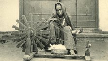 'Female Spinning, Jaipur'. Creator: Unknown.