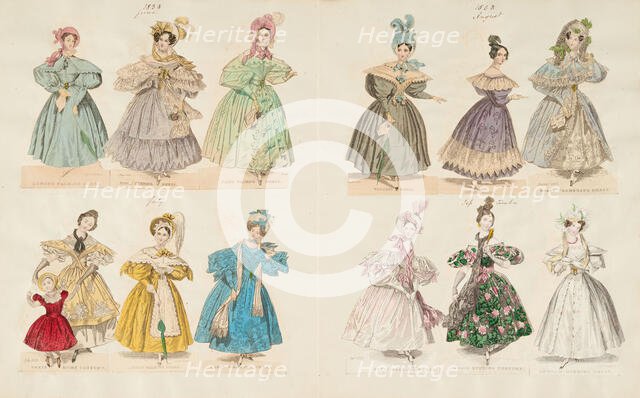 Costume plates, 1833. Creator: Unknown.