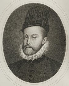 Portrait of Philip II (1527-1598), King of Spain (1556-1598), 1879.  Creator: Alphonse Charles Masson.