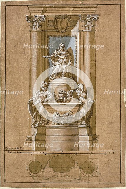 Project for the Tomb of James III, the Old Pretender, c.1766. Creator: Pietro Bracci.