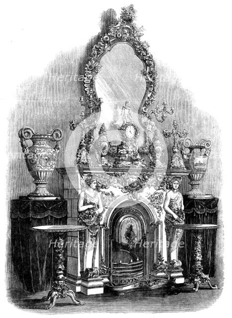 The Great International Exhibition: chimneypiece by the Royal Saxon China Manufactory, 1862. Creator: Unknown.