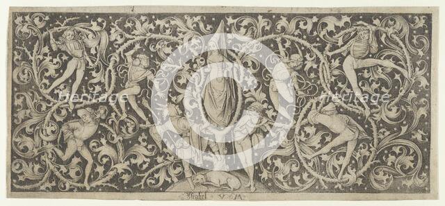 Ornamental Engraving with Morris Dancers. Creator: Israhel van Meckenem.