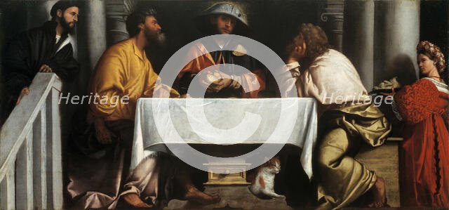 The Supper at Emmaus, c1526-1527. Creator: Moretto da Brescia, Alessandro (ca 1498 - 1554).