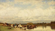 Cows Crossing a Ford, 1836. Creator: Jules Dupré.