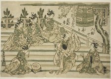 Evening Bell of Dojoji (Dojoji no bansho), no. 1 from the series "Eight Views of Children..., c1764. Creator: Torii Kiyomitsu.