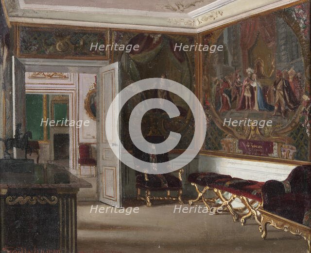 Gripsholm, interior from the Dowager Queen's floor, 1879. Creator: Georg Nordensvan.
