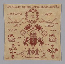 Sampler, Netherlands, 1860. Creator: Sophia Margaretha Reuning.