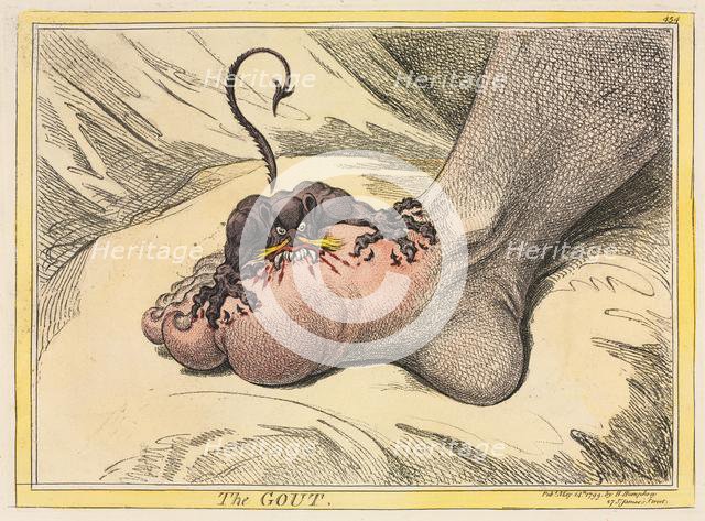 The Gout, 1799. Creator: James Gillray (British, 1757-1815); Hannah Humphrey.