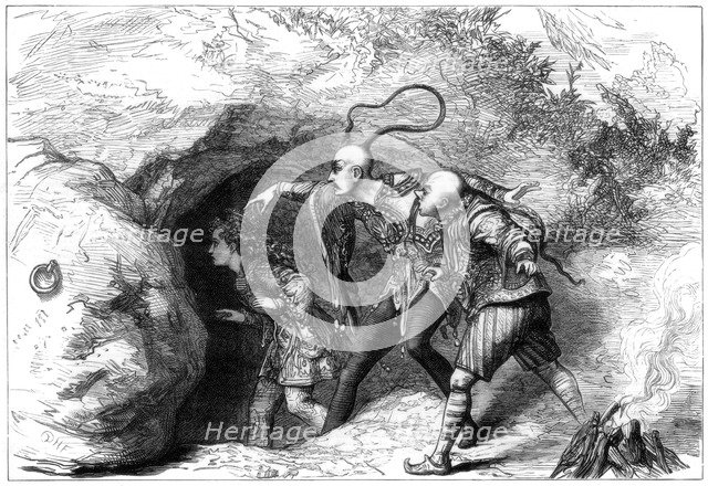 A scene from Aladdin and his Wonderful Lamp, at Drury Lane Theatre, London, 1875.Artist: David Henry Friston