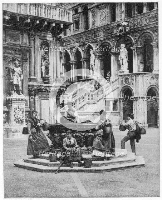 Courtyard of the Ducal Palace, Venice, late 19th century.Artist: John L Stoddard