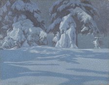 Fir trees in the snow. Creator: Lindh, Bror (1877-1941).