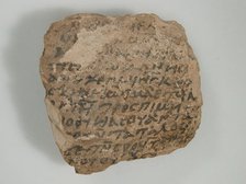 Ostrakon with a Letter, Coptic, 580-640. Creator: Unknown.