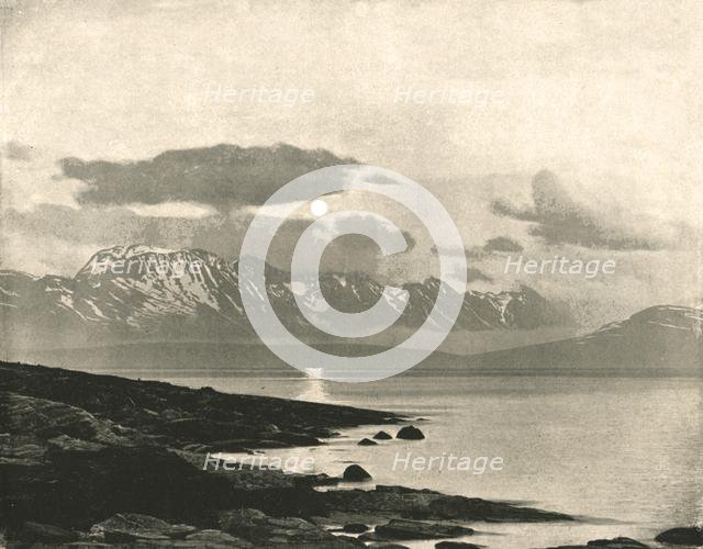 The Midnight Sun on the Arctic Ocean, Tromso, Norway, 1895.  Creator: Axel Lindahl.
