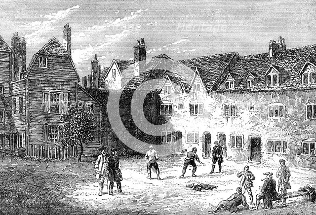 Racquet Court, the Marshalsea prison, 19th century. Artist: Unknown
