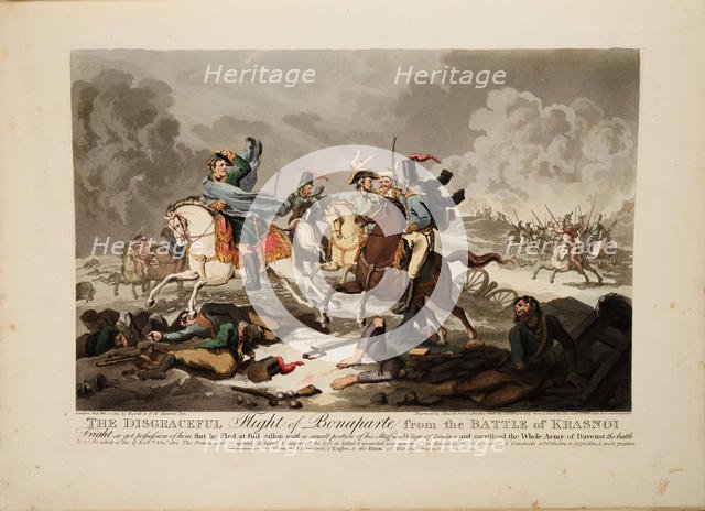 The Flight of Bonaparte from the Battle of Krasnoi, 1814. Artist: Wright, John Massey (1777-1866)