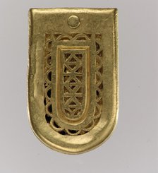 Gold Belt Buckle and Strap End, Langobardic, ca. 600. Creator: Unknown.