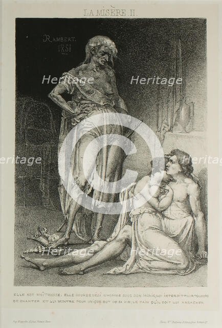 Plate Two from Misery, 1851. Creator: Charles Rambert.