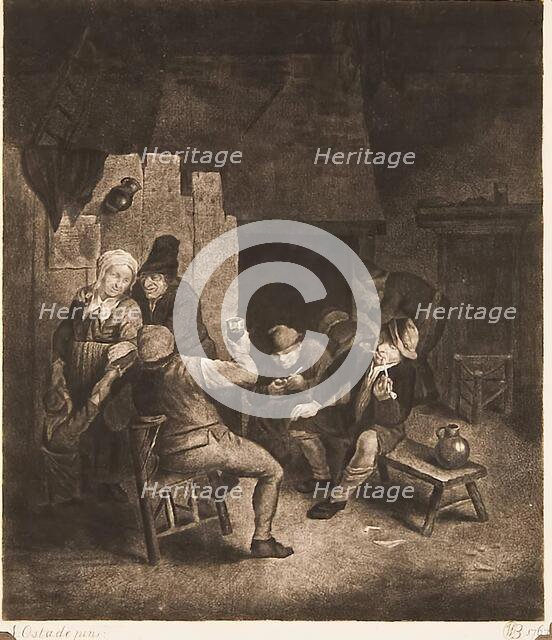 Interior of a Tavern with a Company of Six Men, a Woman and a Child, (c1660s), c1774. Creator: William Baillie.