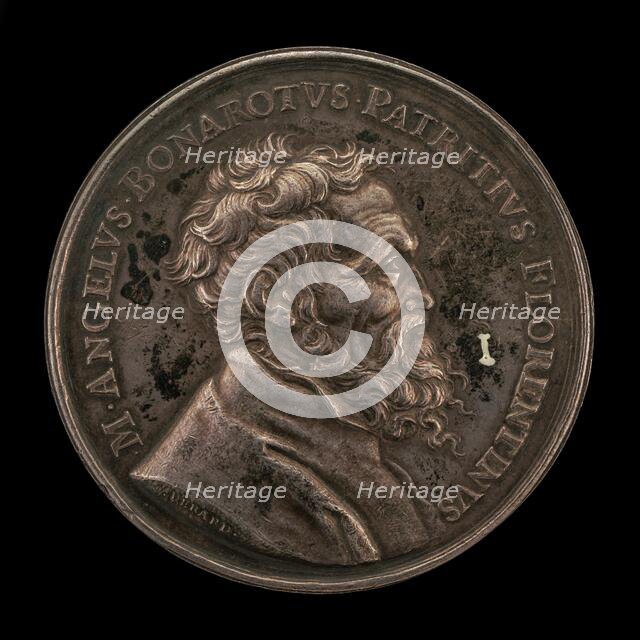 Michelangelo Buonarroti, 1475-1564, Italian Artist (obverse), 1673. Creator: Gérard-Léonard Hérard.