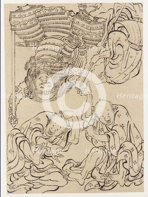 Miscellaneous figures, late 18th-early 19th century. Creator: Hokusai.