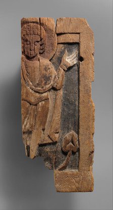 Fragmentary Carved Panel with a Saint, Egypt, 6th-7th century. Creator: Unknown.