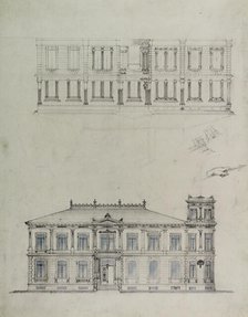 Design Projects, House Elevation Studies, c. 1860-1870. Creator: Carl J Furst.