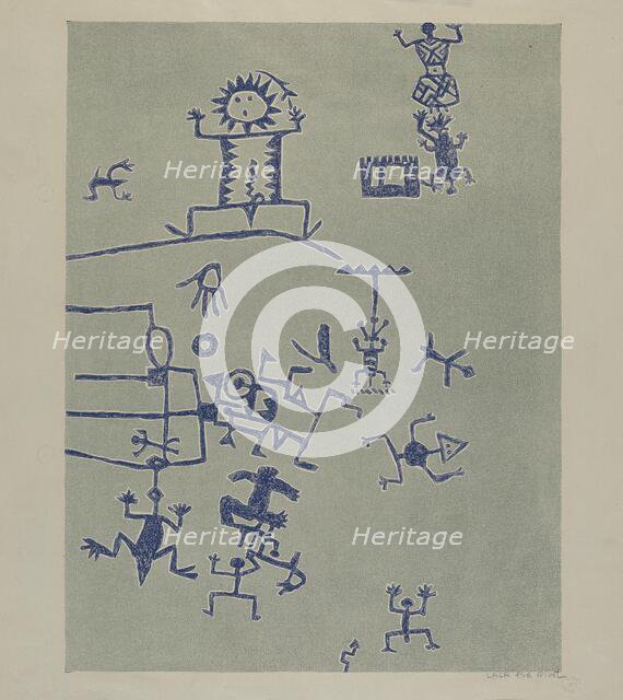 Petroglyph - Signs, 1935/1942. Creator: Lala Eve Rivol.