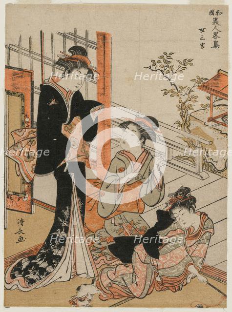 Three Women (from the series A Brief Collection of Japanese Beauties), 1781. Creator: Torii Kiyonaga (Japanese, 1752-1815).