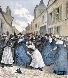 The taking away of the insane in Villejuif, Paris, 1891. Artist: Henri Meyer