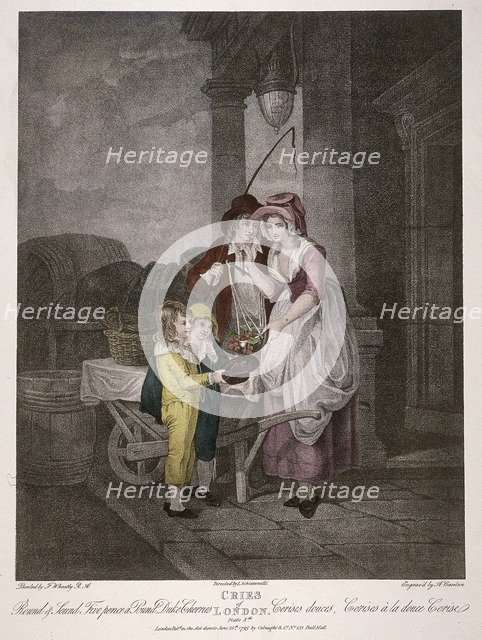 'Round & Sound Fivepence a Pound Duke Cherries', Cries of London, 1795. Artist: Antoine Cardon