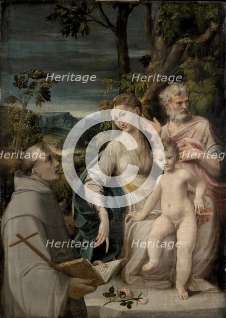 The Holy Family with Saint Francis of Assisi, c1534. Creator: Mazzola Bedoli, Girolamo (c. 1500-1569).