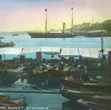 Floating Market, Stockholm, Sweden, late 19th-early 20th century. Creator: Fradelle & Young.