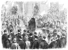 Garibaldi in England: presentation of address of Southampton Town Council...in the Townhall, 1864. Creator: Unknown.
