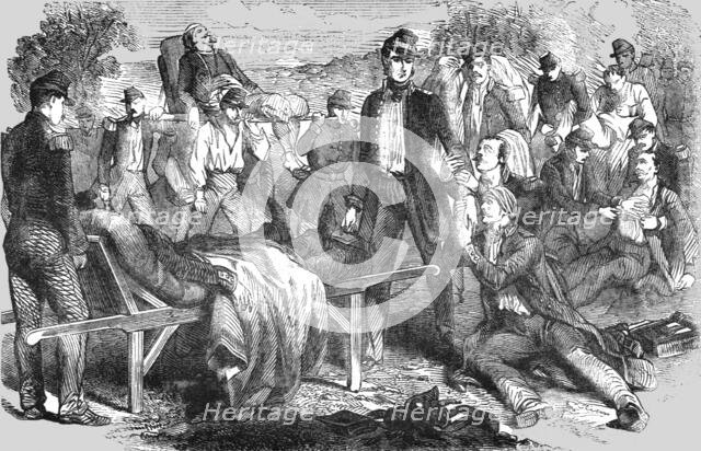 'Sebastopol; Carrying the Wounded to the Hospital Lines', 1854. Creator: Unknown.