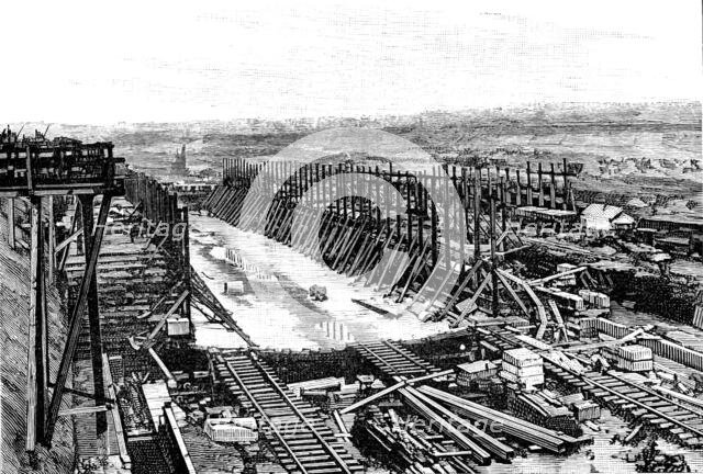 Progress of the Manchester Ship Canal works: Mode-Wheel locks, 1890.  Creator: Unknown.