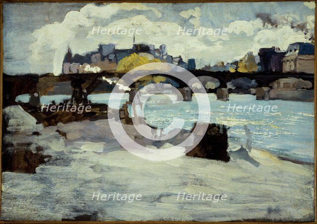 Pont des Arts and the tip of l'ile de la Cite, c1880. Creator: Unknown.