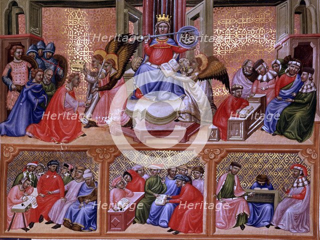 Miniature in 'Codex Justinian Institutiones Feodorum et Alia', illuminated manuscript, c. 1300, a…