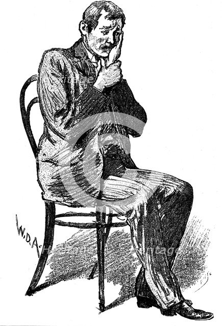 Hypnosis subject suffering from imaginary toothache, 1891. Artist: Unknown